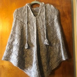 LOFT Knit Hooded Poncho